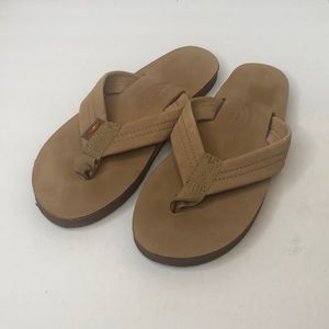 Rainbow tan flip flops womens size 8